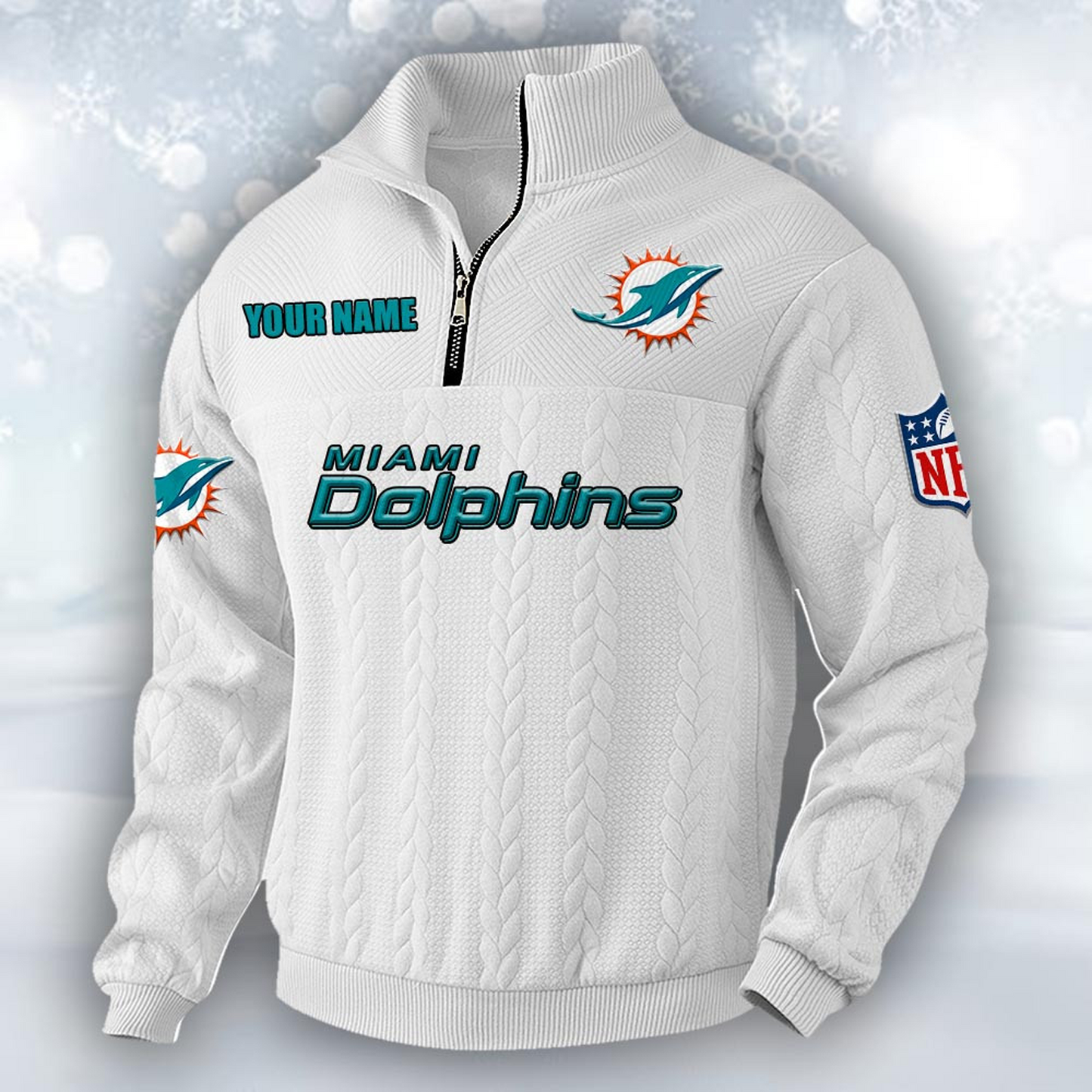 Premium MIA x NFL Cable Knit Quarter-Zip DATND TANTD