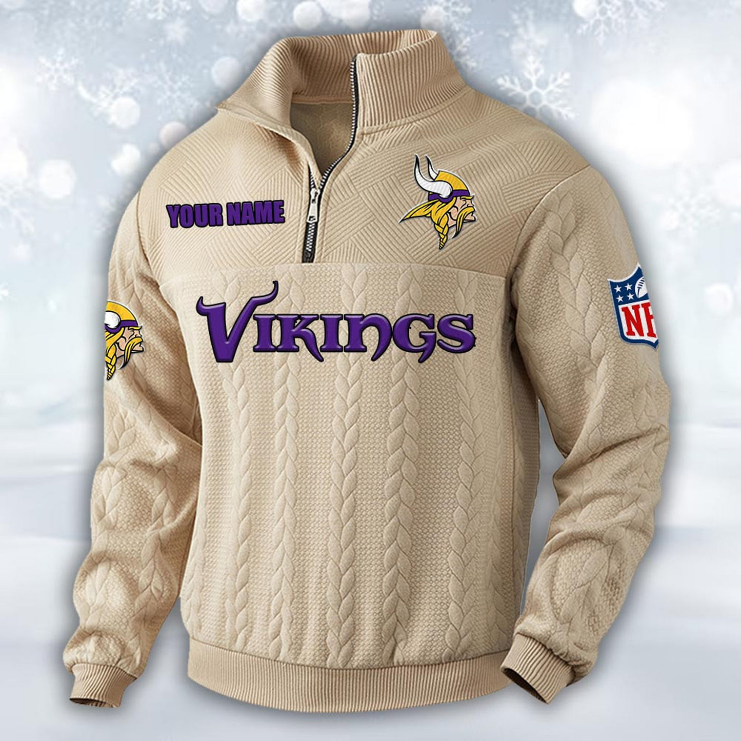 Premium MIN x NFL Cable Knit Quarter-Zip DATND TANTD