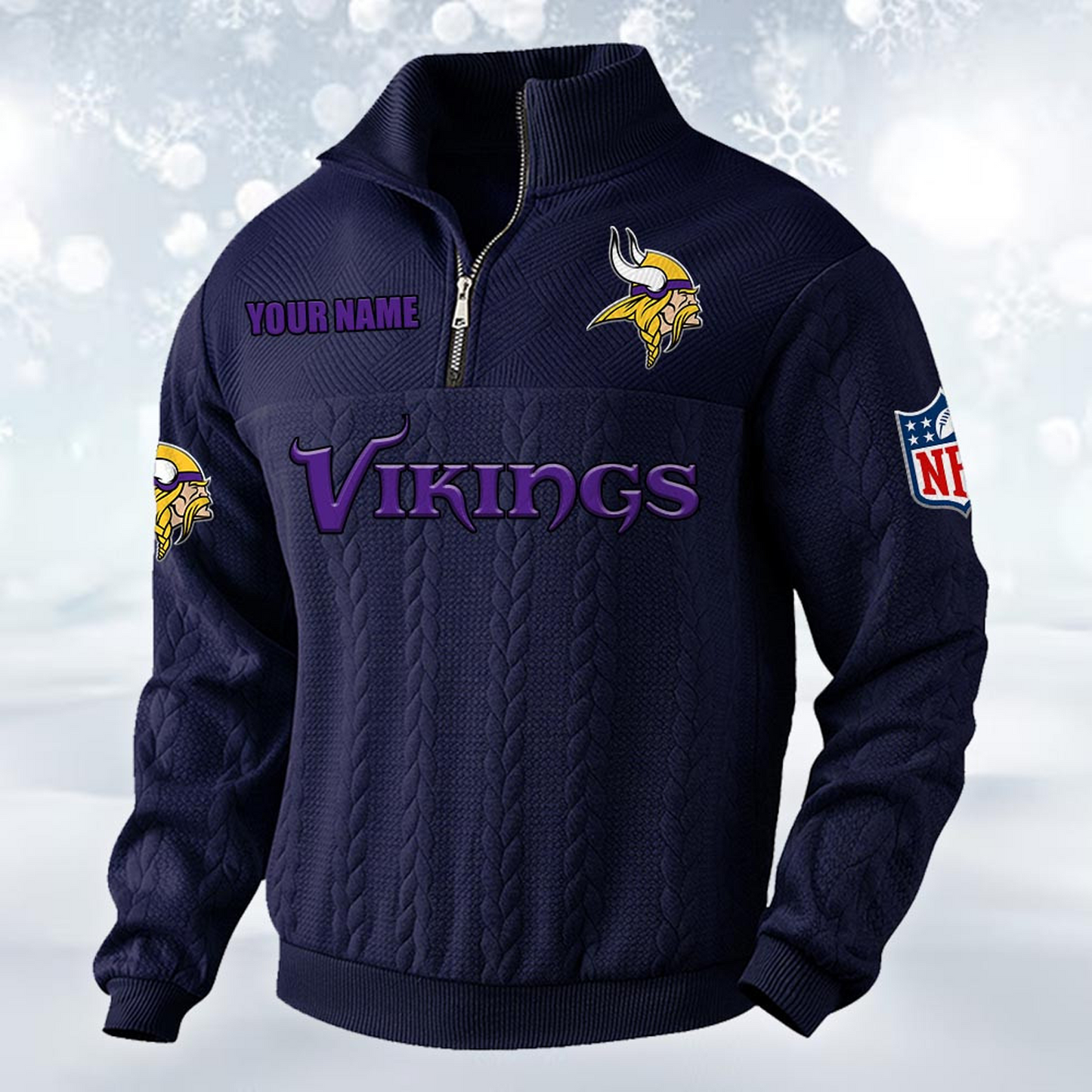 Premium MIN x NFL Cable Knit Quarter-Zip DATND TANTD