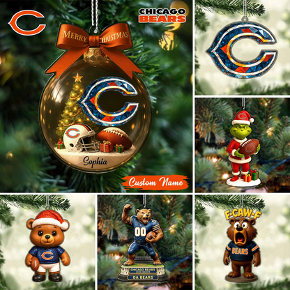 Premium NFL CHI Chrismast Ornament V4 NMD TTV