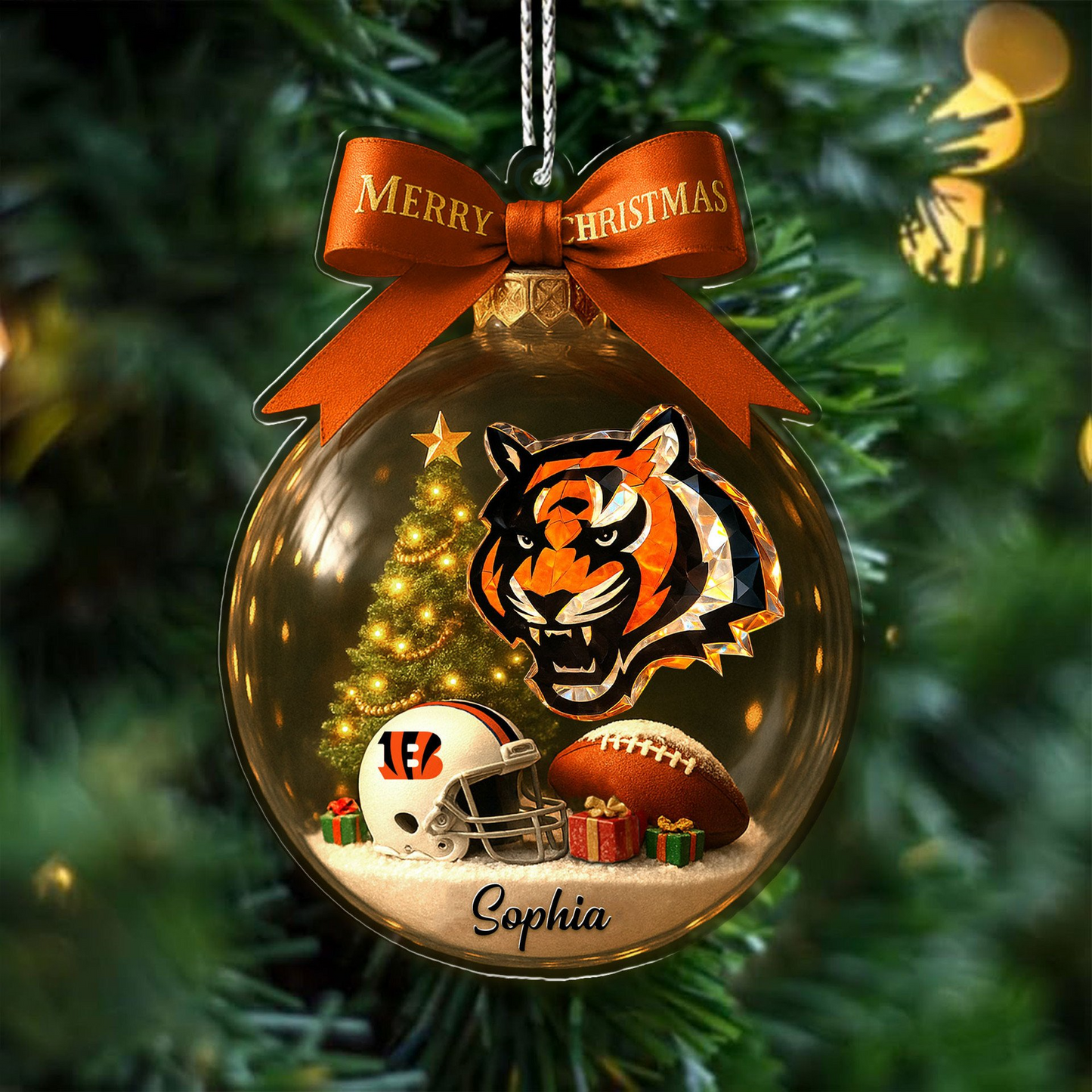 Premium NFL CIN Chrismast Ornament V4 NMD TTV