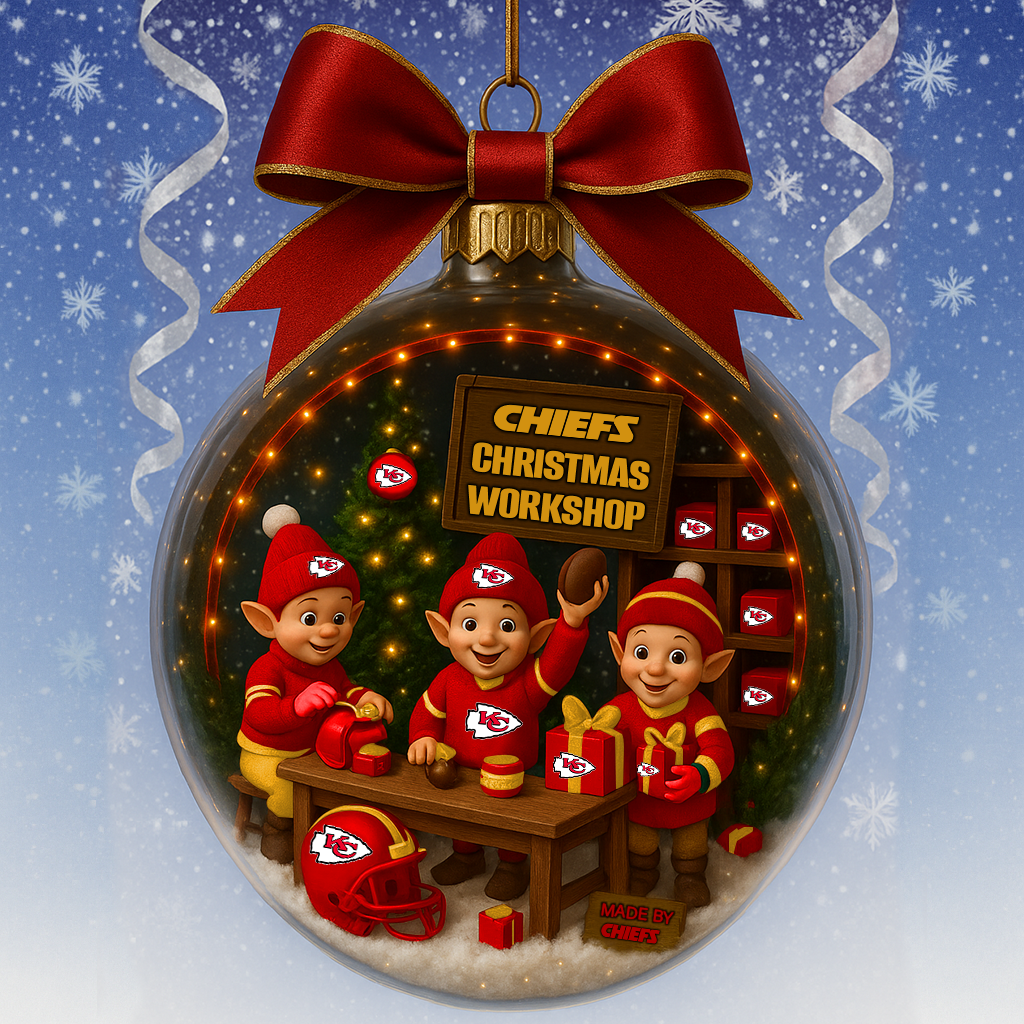 Premium NFL KC Snow Globe Ornament V1 NMD TTV