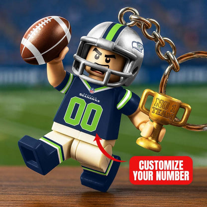 Premium NFL SEA Lego No. 1 Key Chain V1 NMD NHM