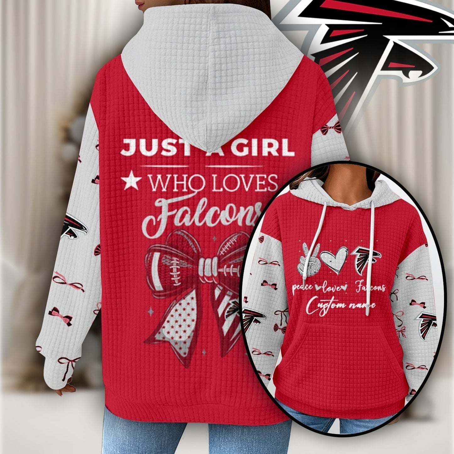 Premium NFL X ATL Women's Waffle Hoodie NDT NHM