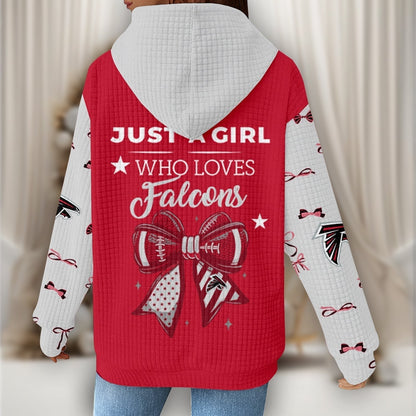 Premium NFL X ATL Women's Waffle Hoodie NDT NHM