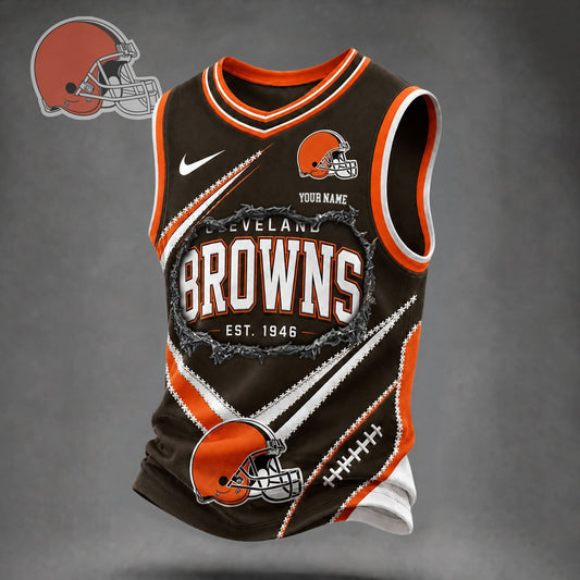 Premium NFL X CLE Game Day V-Neck Tank Top Shirt V3 NDT NHM 080626