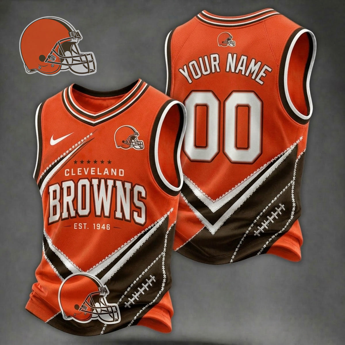 Premium NFL X CLE Game Day V-neck Tank Top Shirt V33 NDT NHM 080626