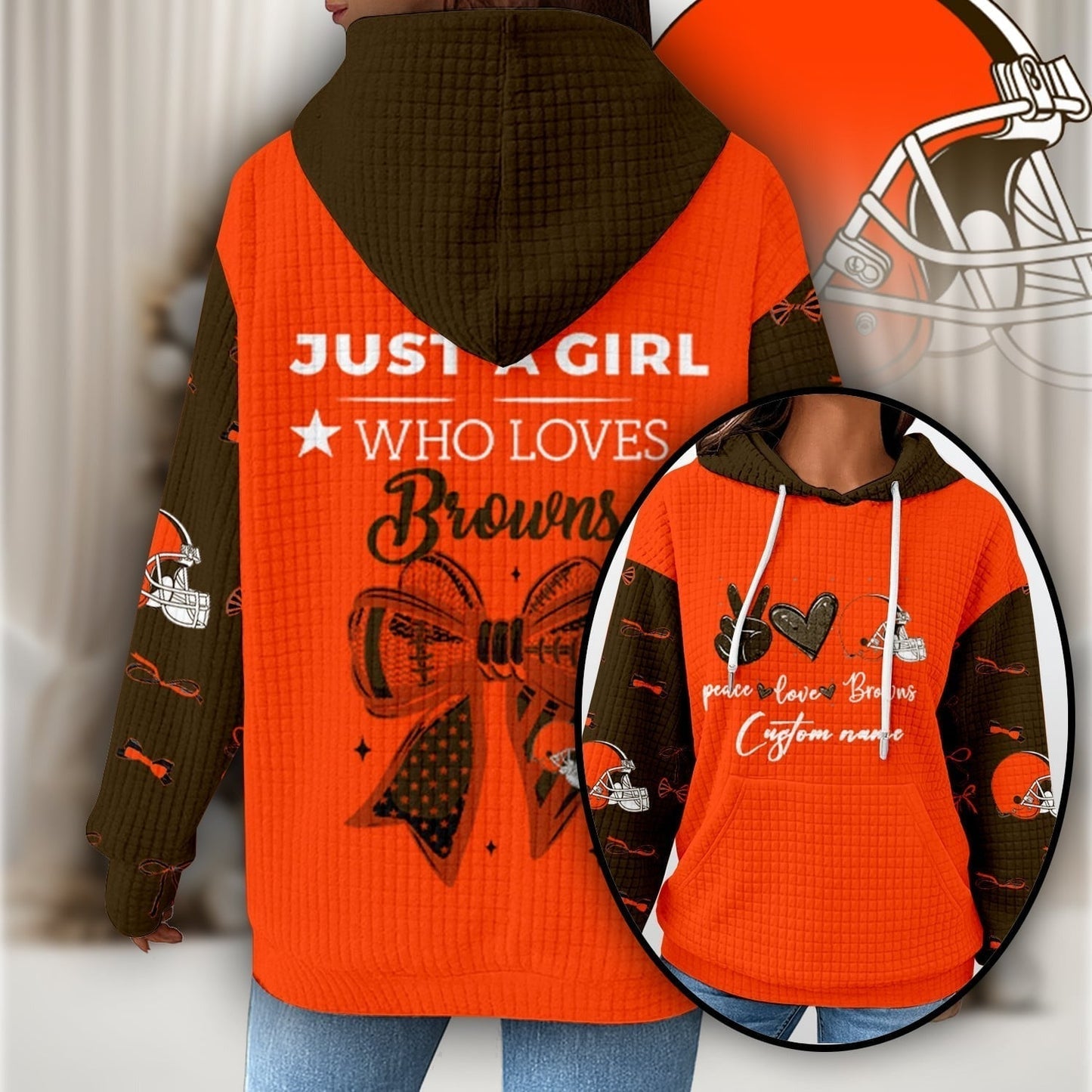 Premium NFL X CLE Women's Waffle Hoodie NDT NHM