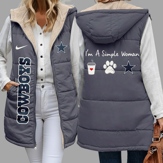 Premium NFL X DAL Simple Girl Quilted Vest NDT NHM 3010