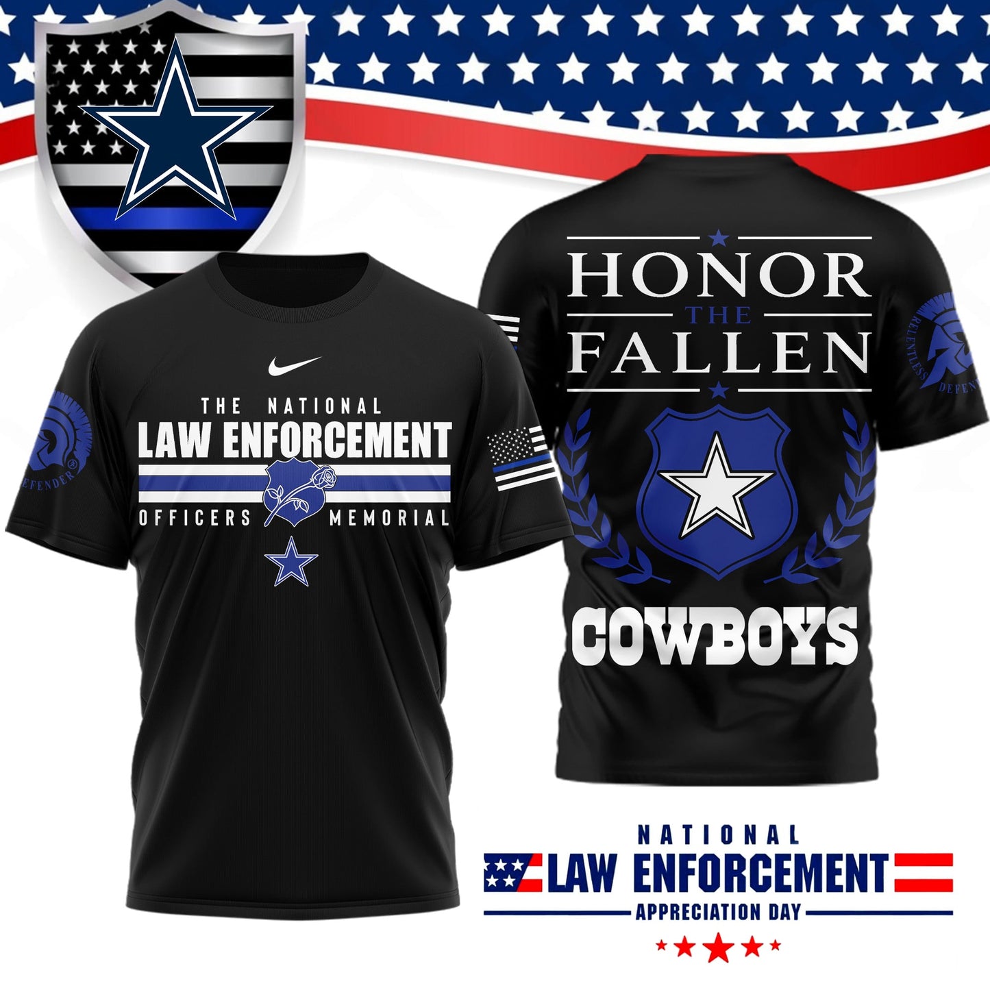 Premium NFL X DAL The National Law Enforcement 3D Shirt NDT LVH 050626