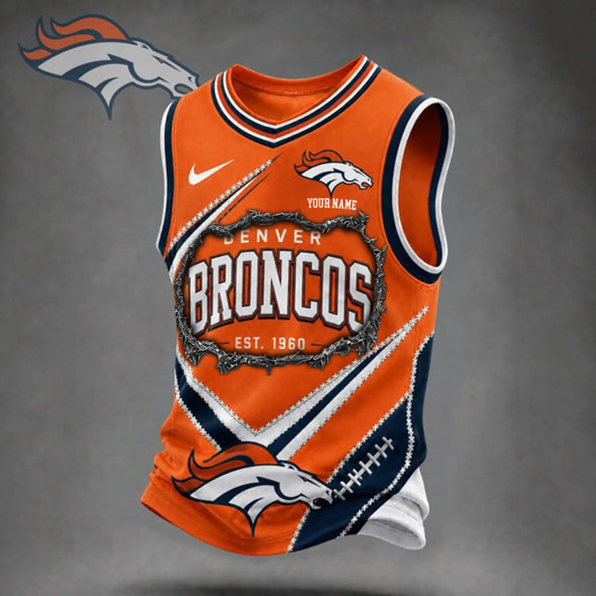 Premium NFL X DEN Game Day V-Neck Tank Top Shirt V3 NDT NHM 080626