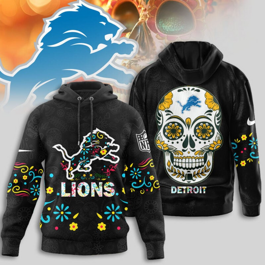Premium NFL X DET  Dia de los Muertos Limited Editions Hoodie NDT NHM