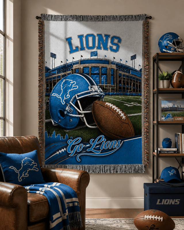 Premium NFL X DET Woven Blanket Limited Edtions NDT LVH 300526
