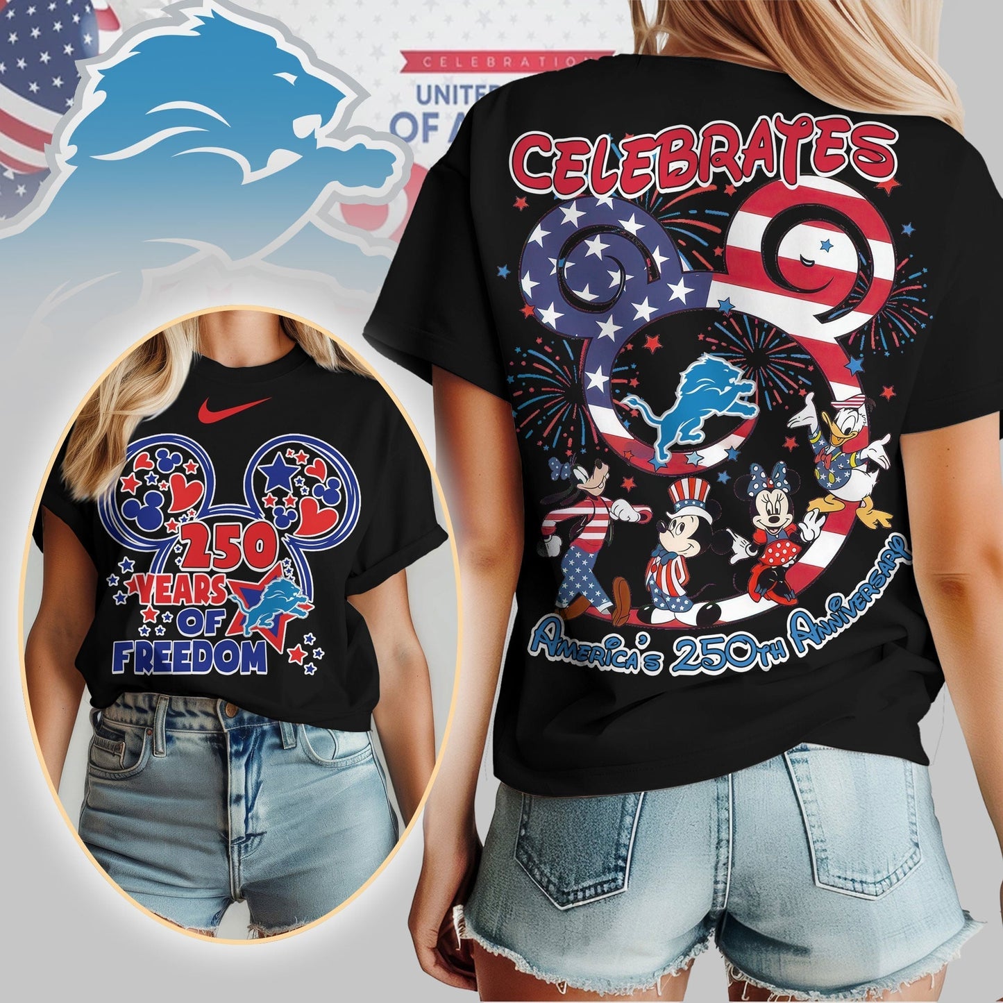 Premium NFL X DL Mouse  Celebrates America 250th Anniversary Women Shirt NDT LVH