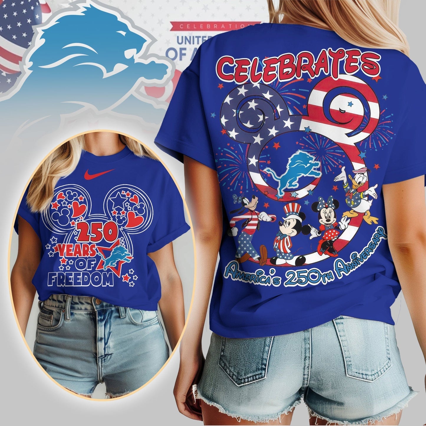 Premium NFL X DL Mouse  Celebrates America 250th Anniversary Women Shirt NDT LVH