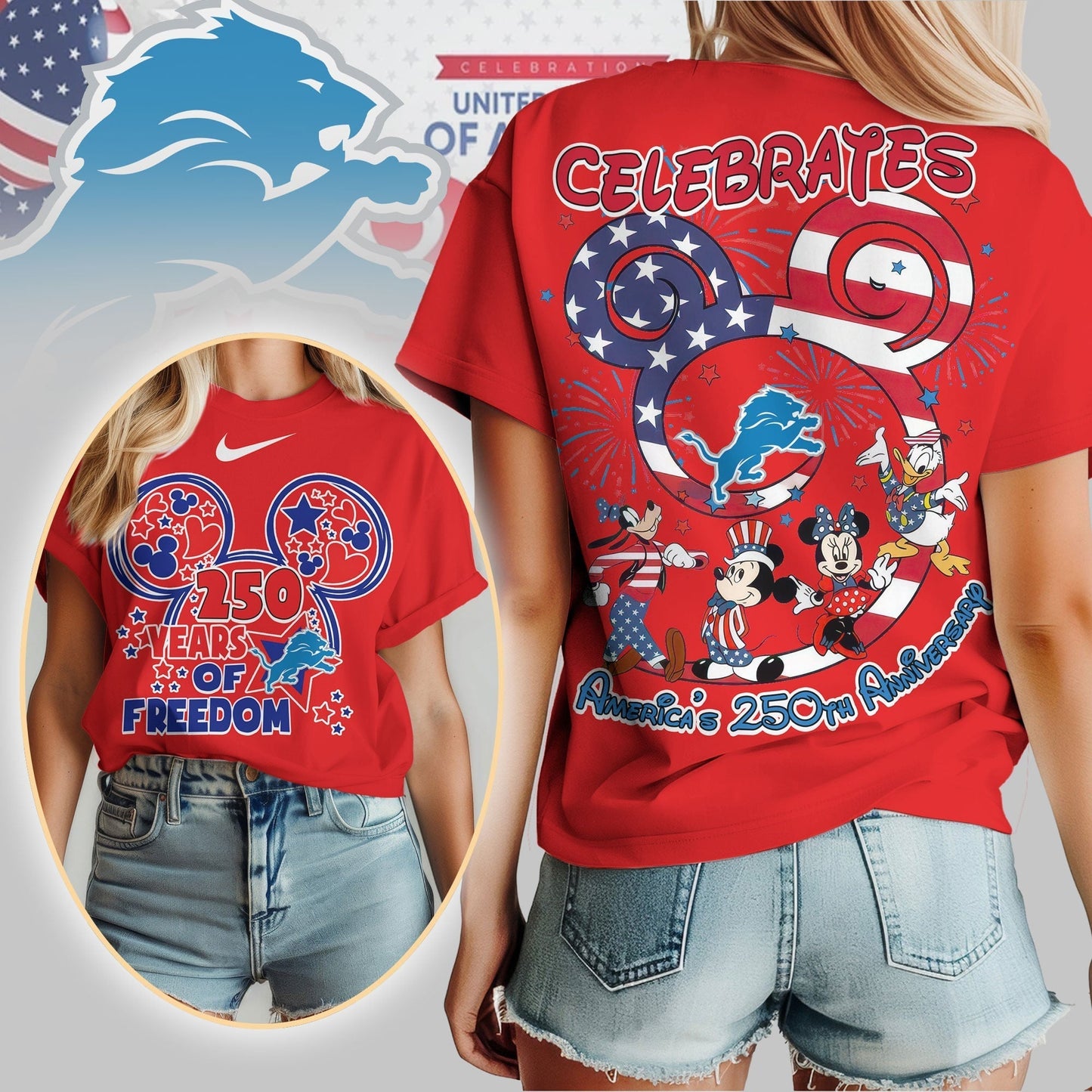 Premium NFL X DL Mouse  Celebrates America 250th Anniversary Women Shirt NDT LVH