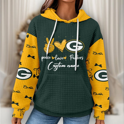 Premium NFL X GB Women's Waffle Hoodie NDT NHM