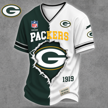 Premium NFL X GBP Game Day Streetwear V-neck  Shirt NDT VHM 040626