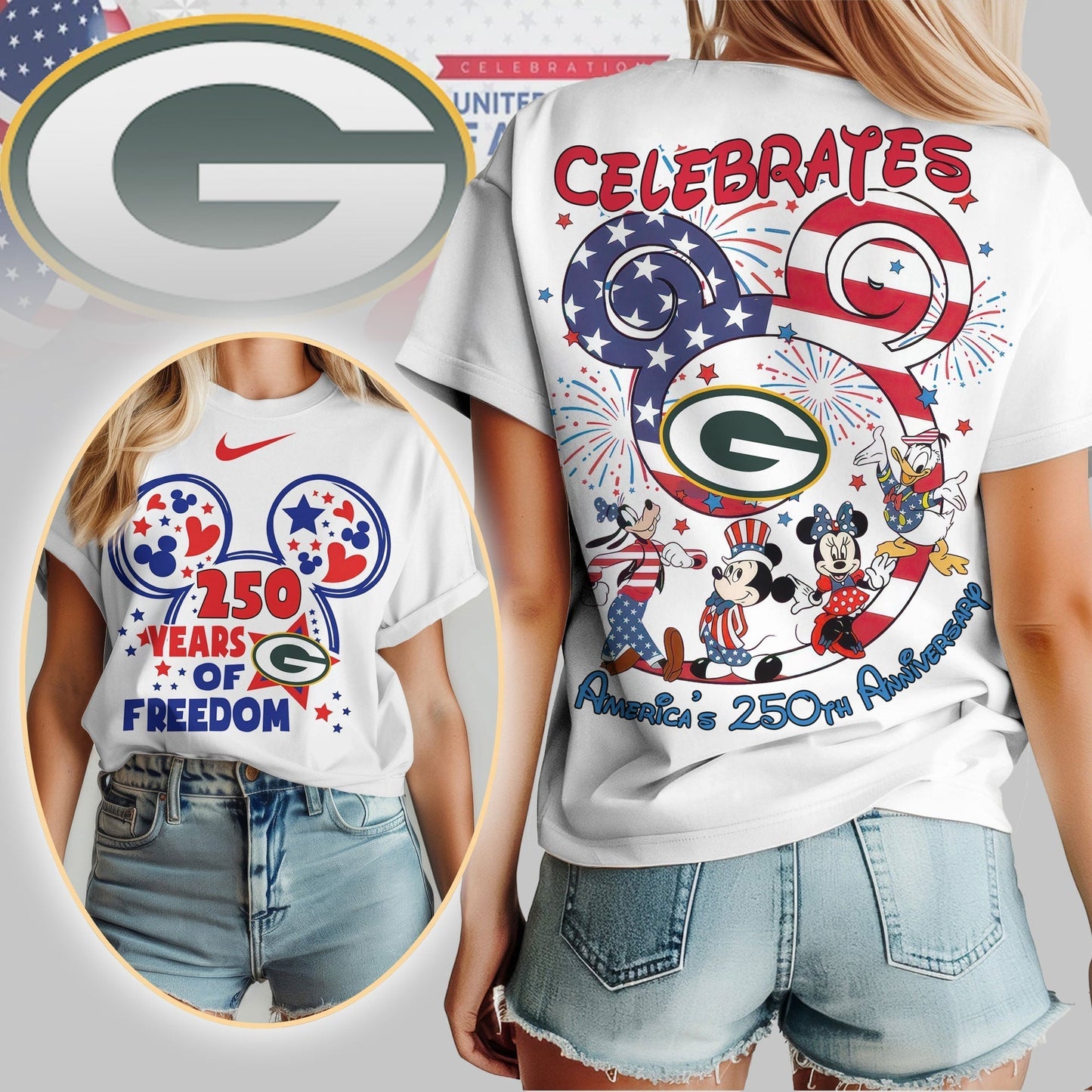 Premium NFL X GBP Mouse  Celebrates America 250th Anniversary Women Shirt NDT LVH