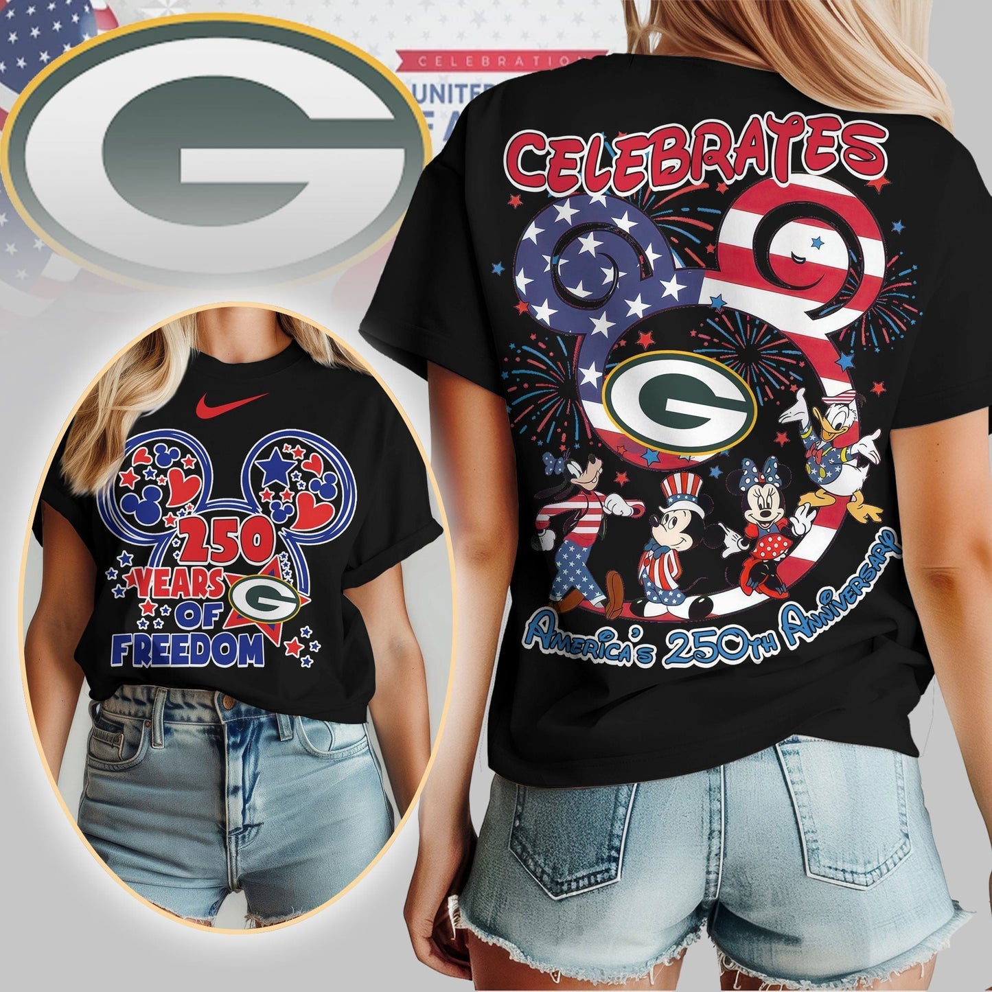 Premium NFL X GBP Mouse  Celebrates America 250th Anniversary Women Shirt NDT LVH
