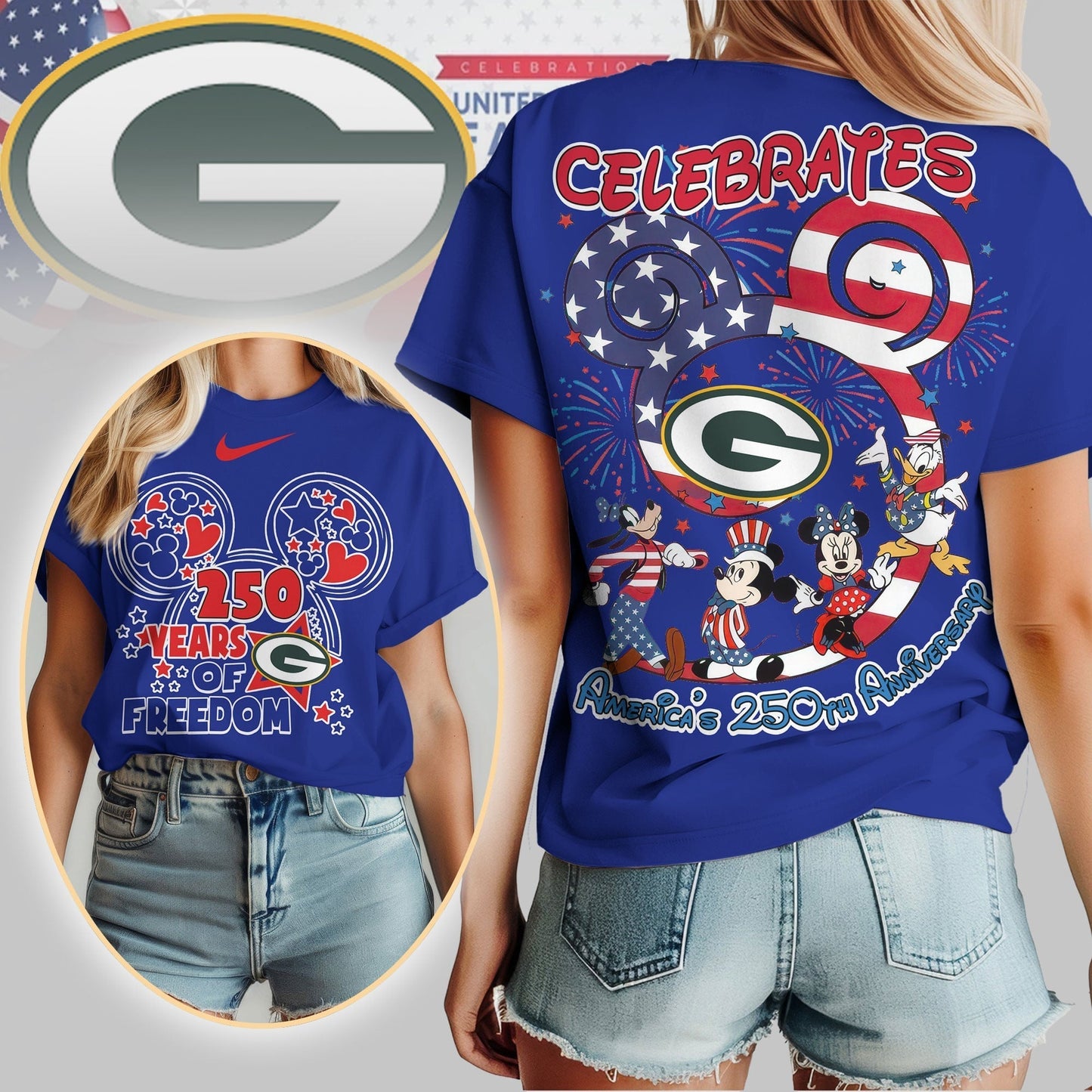 Premium NFL X GBP Mouse  Celebrates America 250th Anniversary Women Shirt NDT LVH