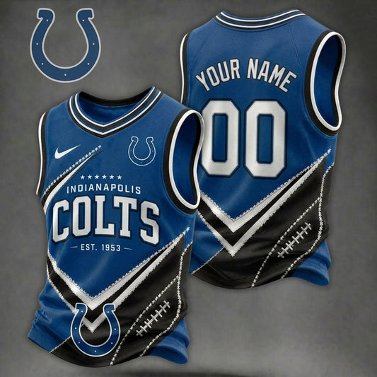 Premium NFL X IND Game Day V-neck Tank Top Shirt V33 NDT NHM 080626
