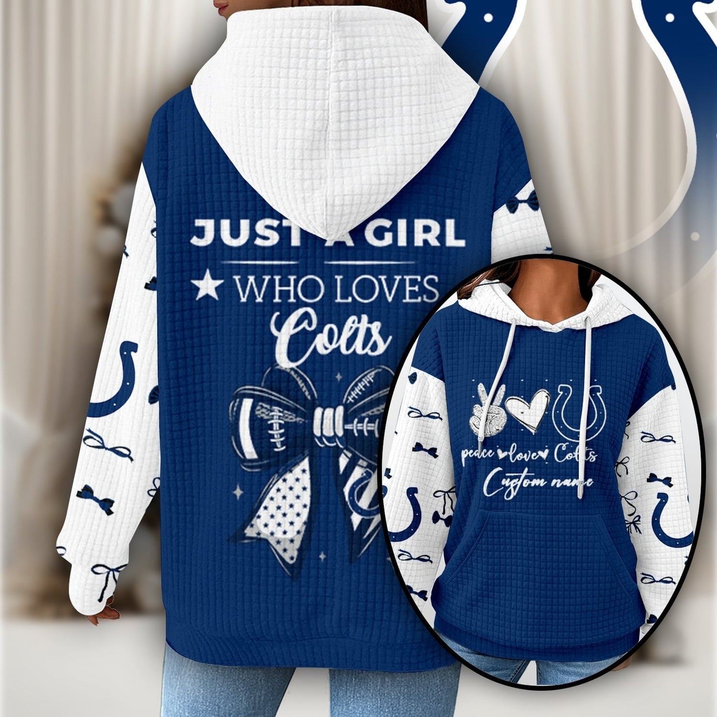 Premium NFL X IND Women's Waffle Hoodie NDT NHM