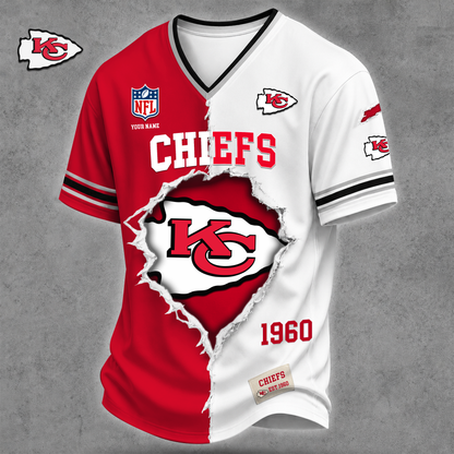 Premium NFL X KC Game Day Streetwear V-neck  Shirt NDT VHM 040626