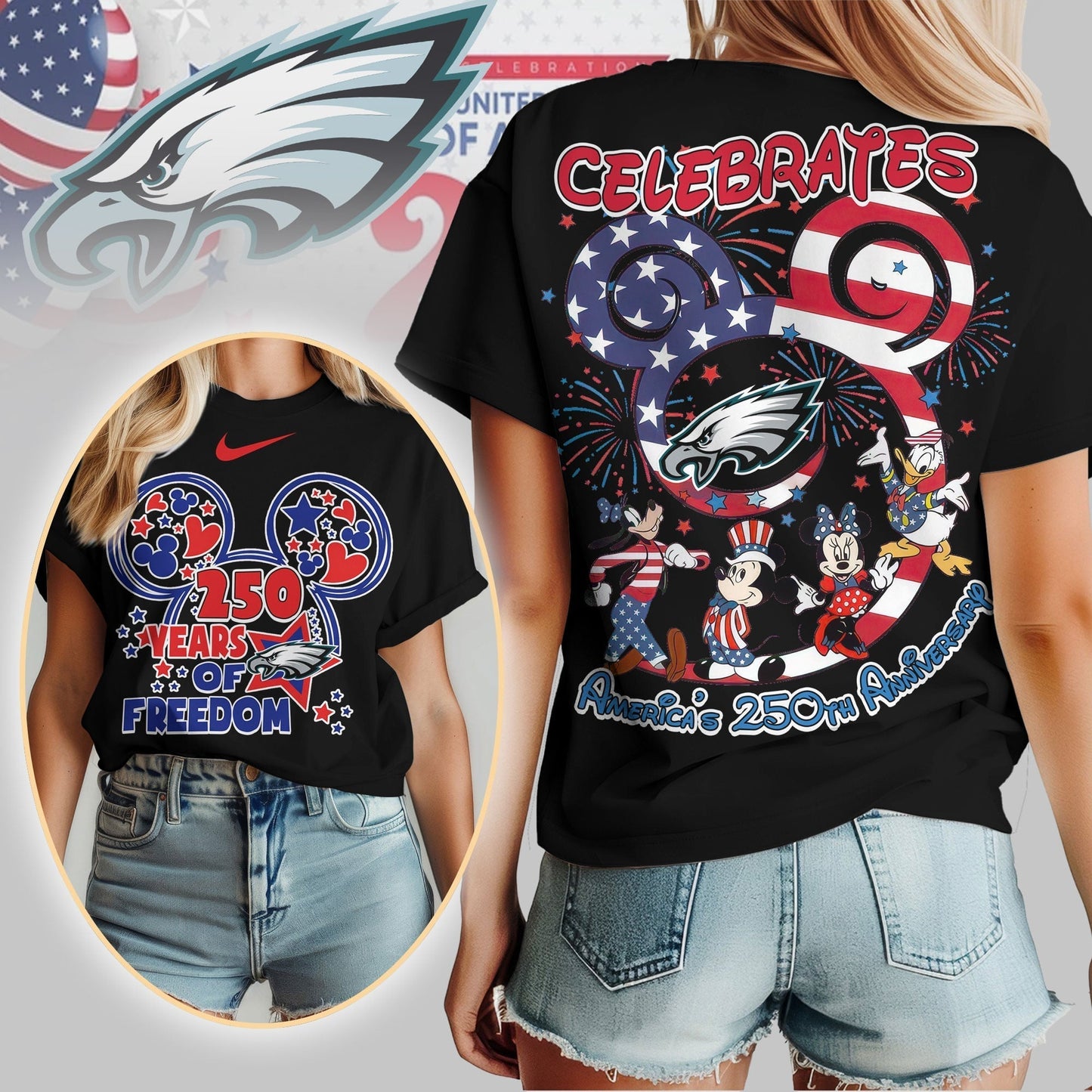 Premium NFL X PE Mouse  Celebrates America 250th Anniversary Women Shirt NDT LVH