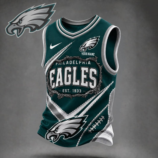Premium NFL X PHI Game Day V-Neck Tank Top Shirt V3 NDT NHM 080626