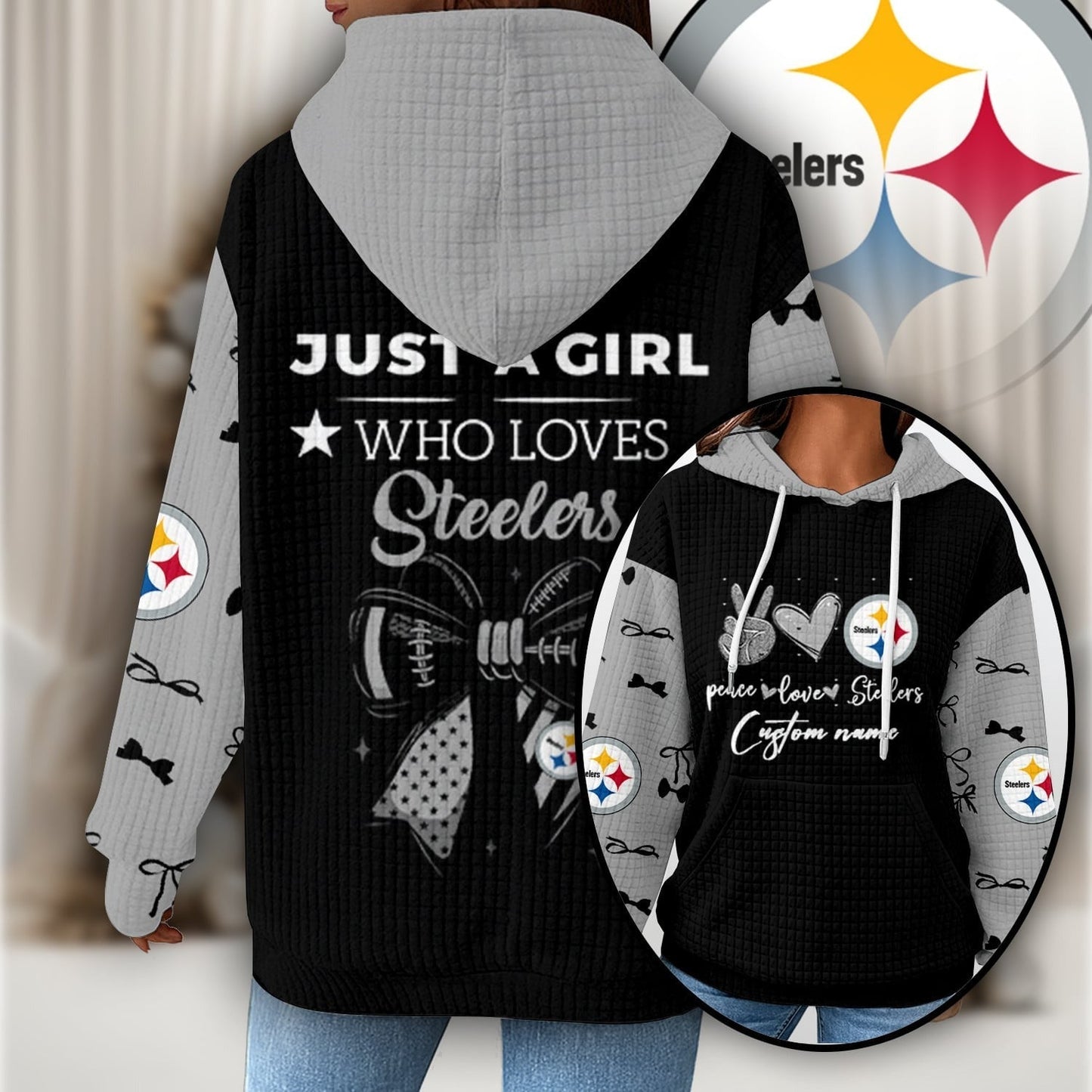 Premium NFL X PIT Women's Waffle Hoodie NDT NHM