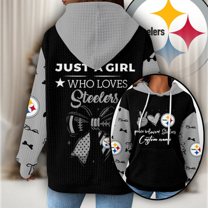 Premium NFL X PIT Women's Waffle Hoodie NDT NHM