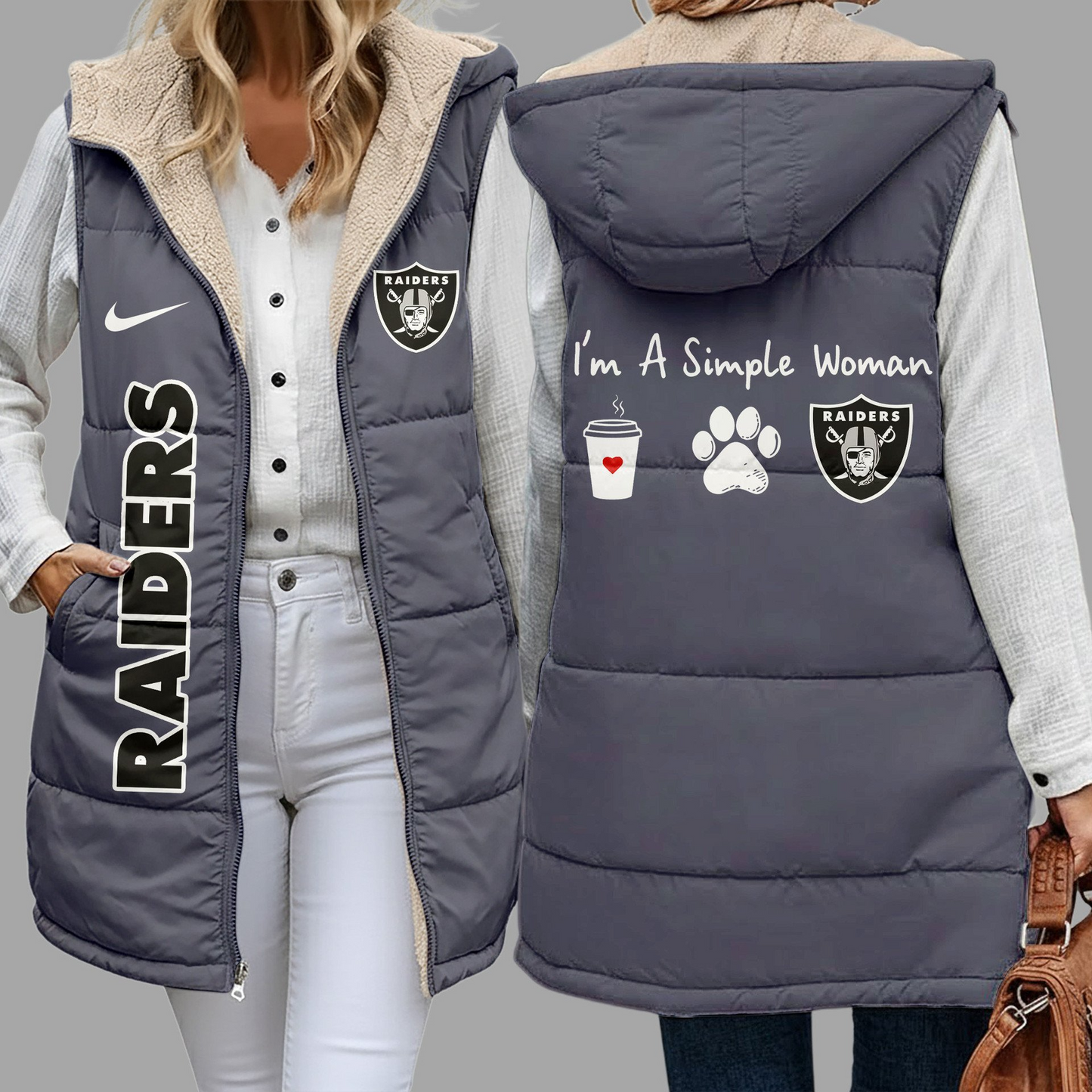 Premium NFL X RAI Simple Girl Quilted Vest NDT NHM 3010