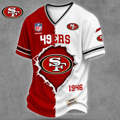 Premium NFL X SF Game Day Streetwear V-neck  Shirt NDT VHM 040626
