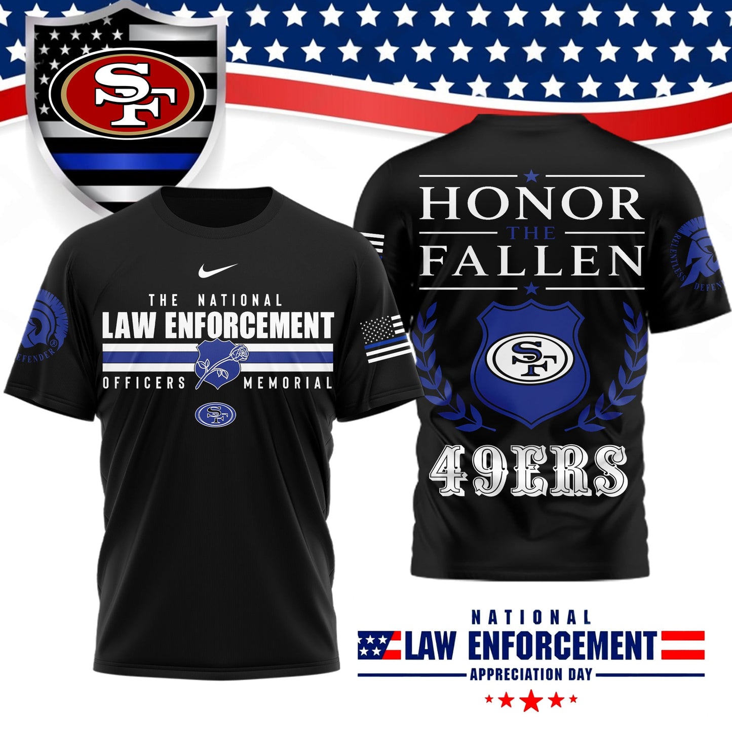 Premium NFL X SF The National Law Enforcement 3D Shirt NDT LVH 050626