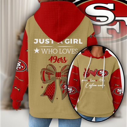 Premium NFL X SF Women's Waffle Hoodie NDT NHM