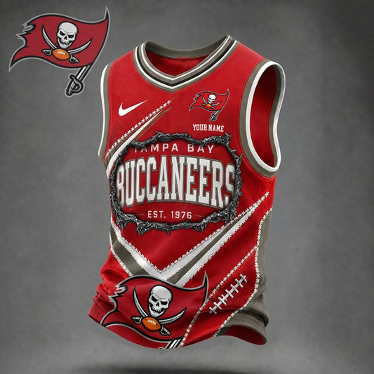 Premium NFL X TB Game Day V-Neck Tank Top Shirt V3 NDT NHM 080626