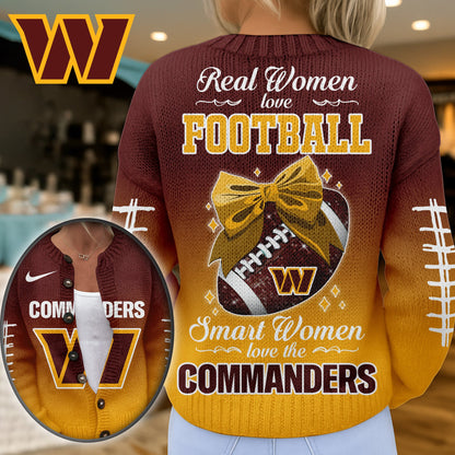 Premium NFL X WAS Smart Woman Love Football Cozy Split Knit Cardigan NDT NHM