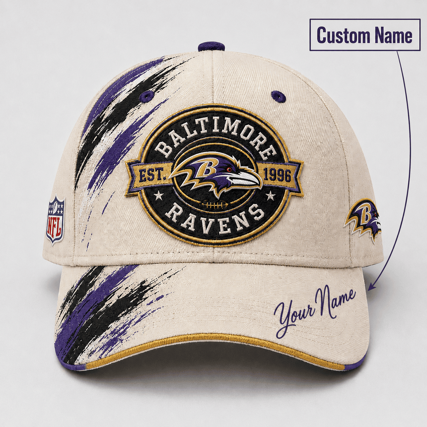 Premium NFL x BAL Custom Name Cap For Football Fans Loving Sporty Style 030726