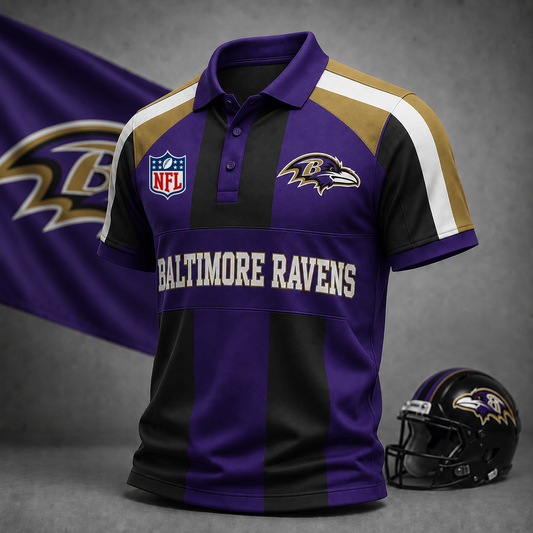 Premium NFL x BAL Heritage Stripe Rugby Polo Shirt