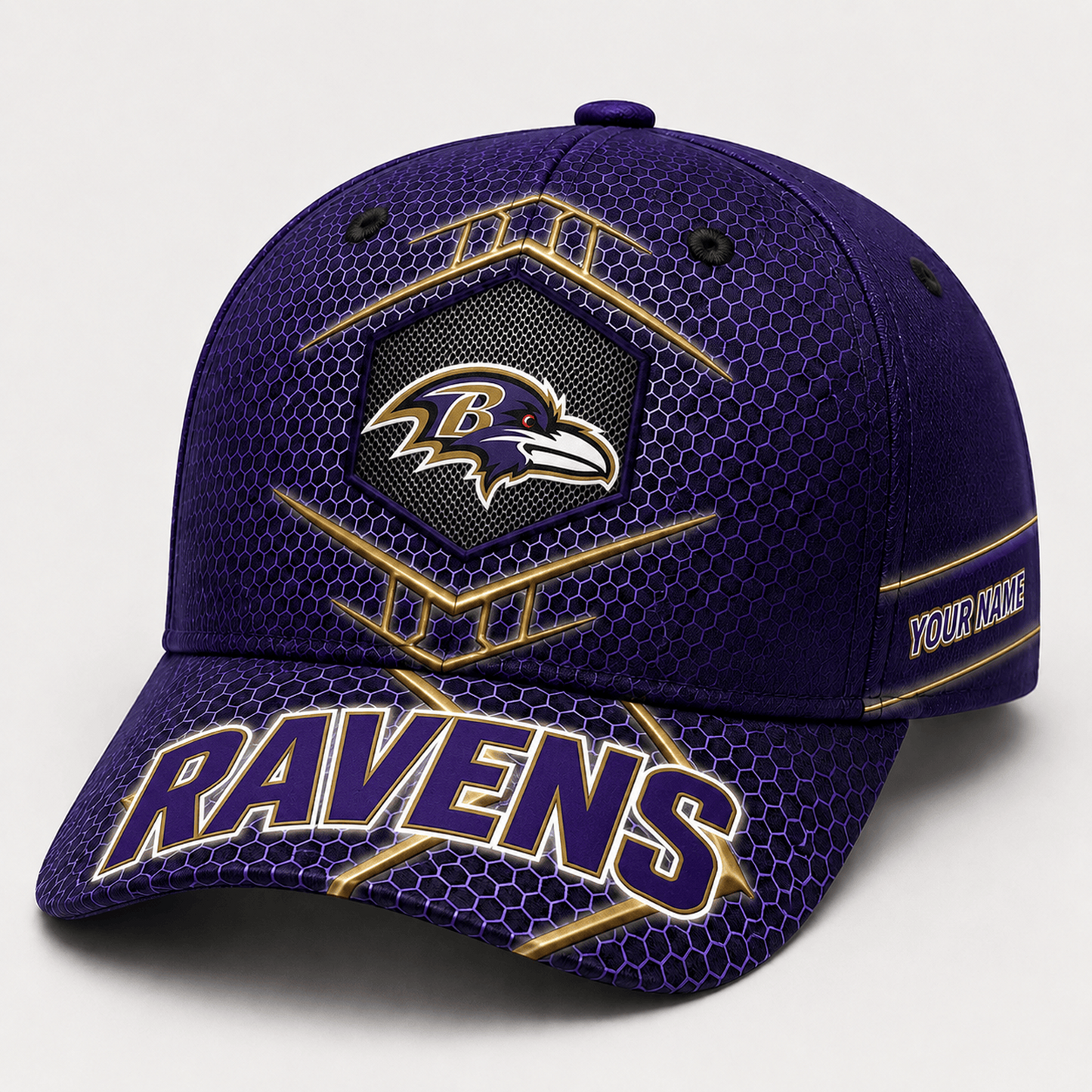Premium NFL x BAL Honeycomb Custom Name Cap for Loyal Fans