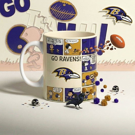 Premium NFL x BAL Peanuts Comic Mug NDT NHM 210426