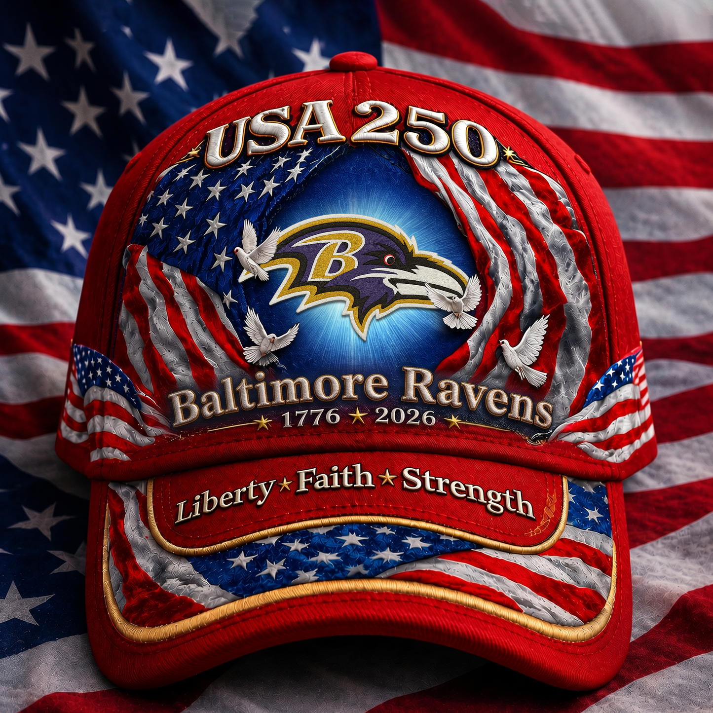 Premium NFL x BR 250 Years  Anniversary Of Freedom  Cap 220626