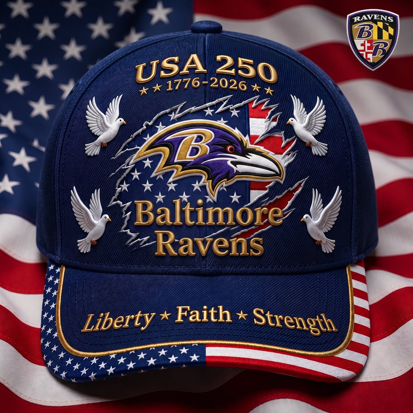 Premium NFL x BR 250 Years Anniversary Of Freedom Cap V2  260626