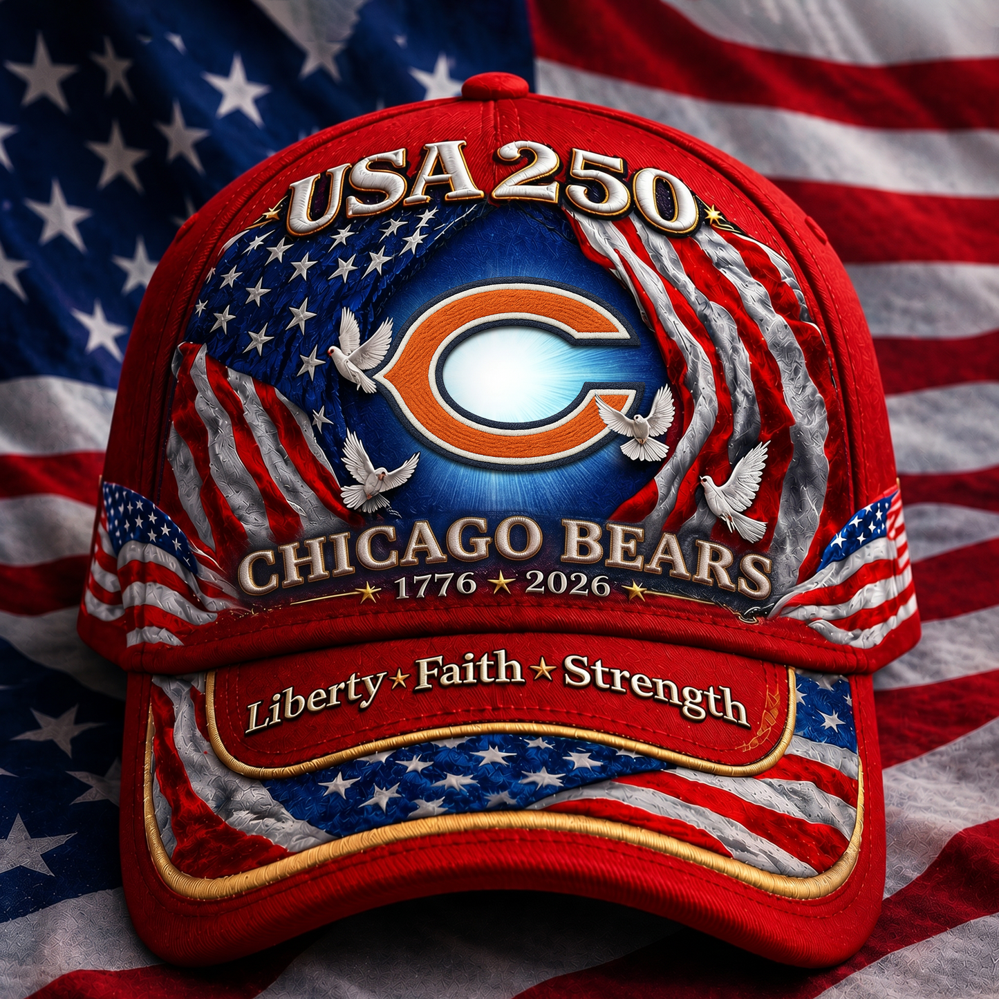 Premium NFL x CB  250 Years  Anniversary Of Freedom  Cap 220626