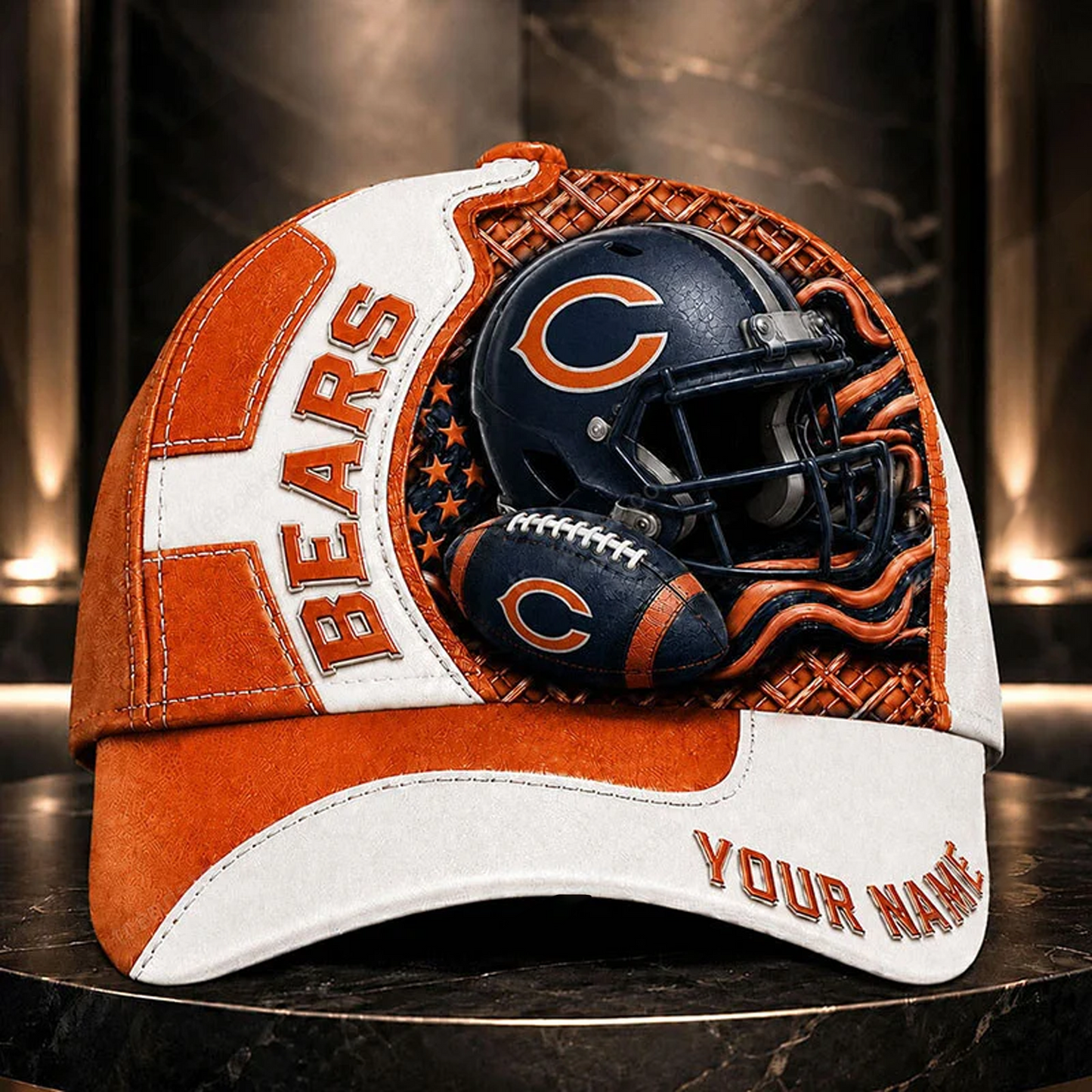 Premium NFL x CHI 3D Custom Cap DATND TANTD 280526