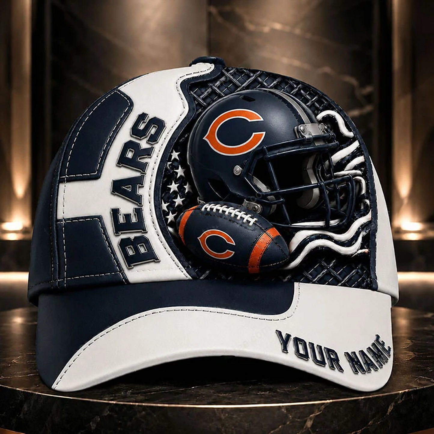Premium NFL x CHI 3D Custom Cap DATND TANTD 280526