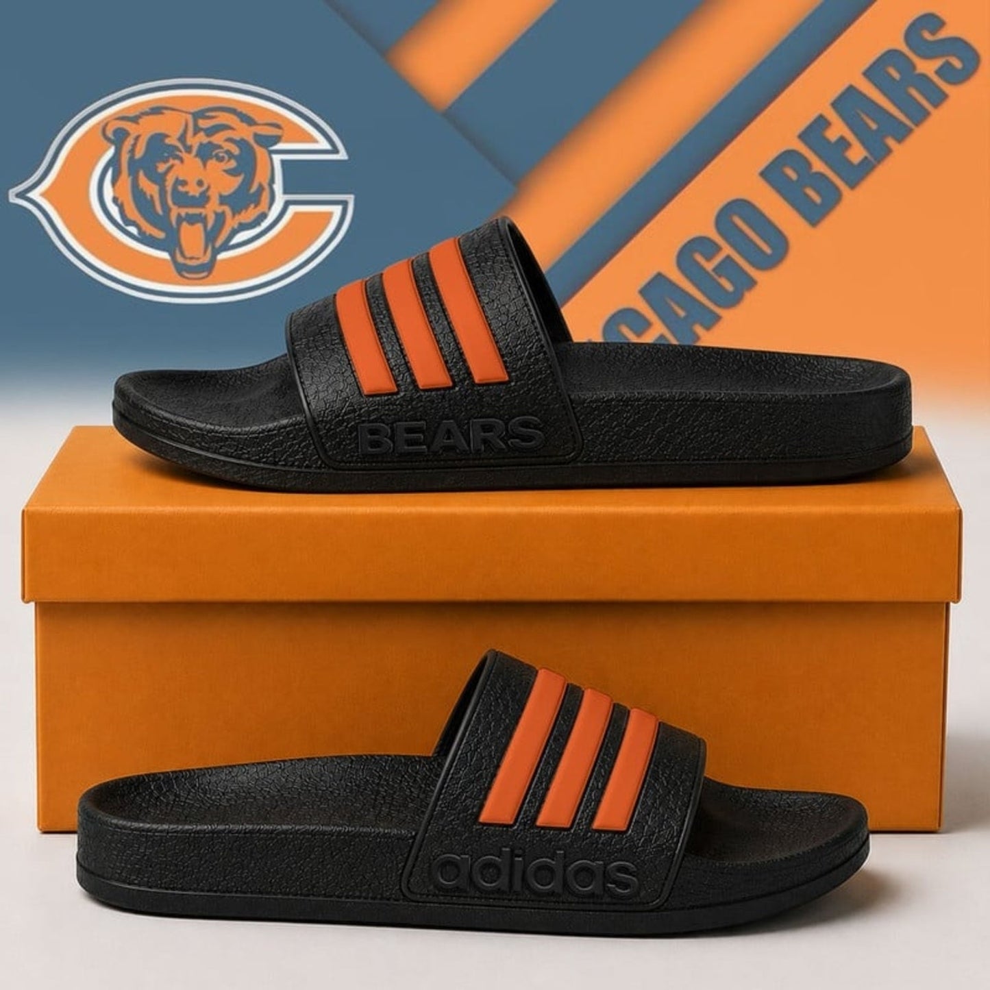Premium NFL x CHI Adidas Slide Slippers NDT NHM 040626