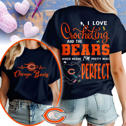 Premium NFL x CHI Crochet Fan 3D Shirt NDT NHM 2810