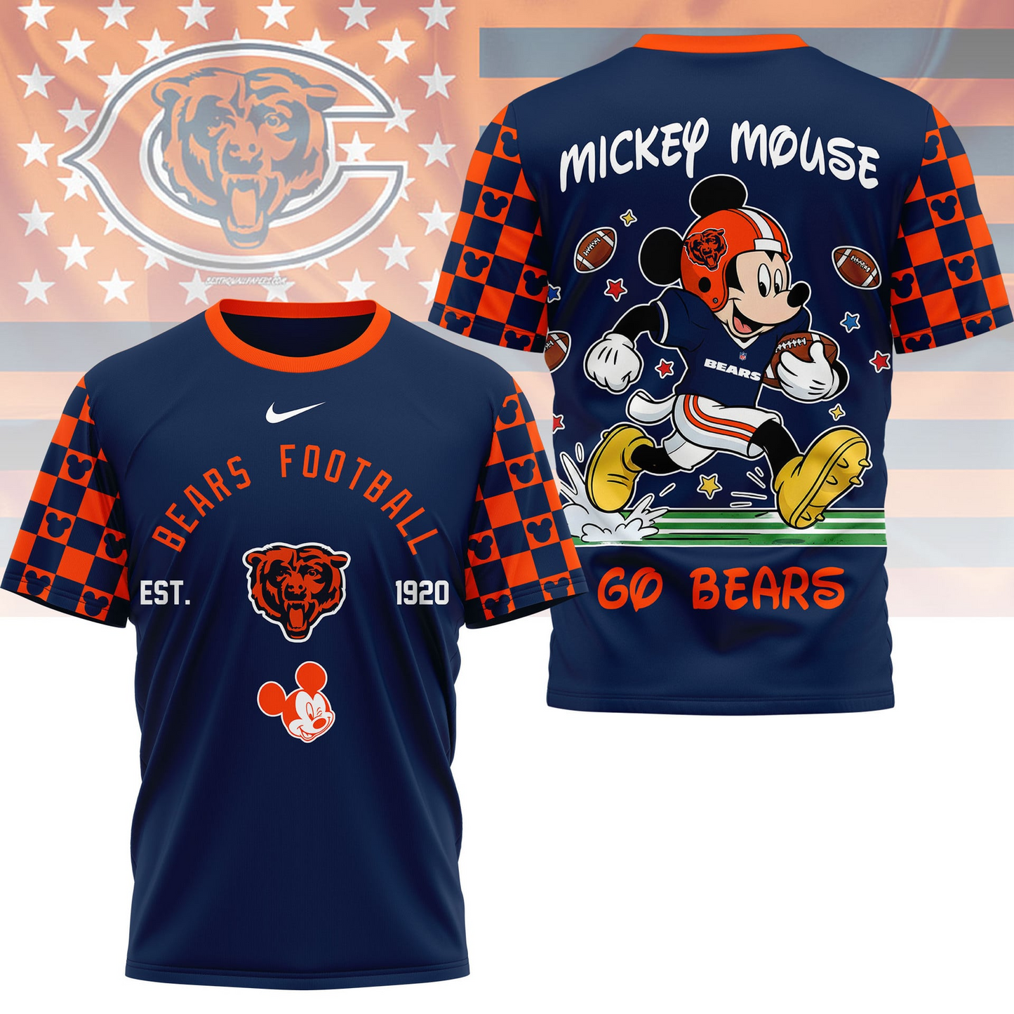 Premium NFL  x CHI Mouse Football 3D Shirt NDT VHM